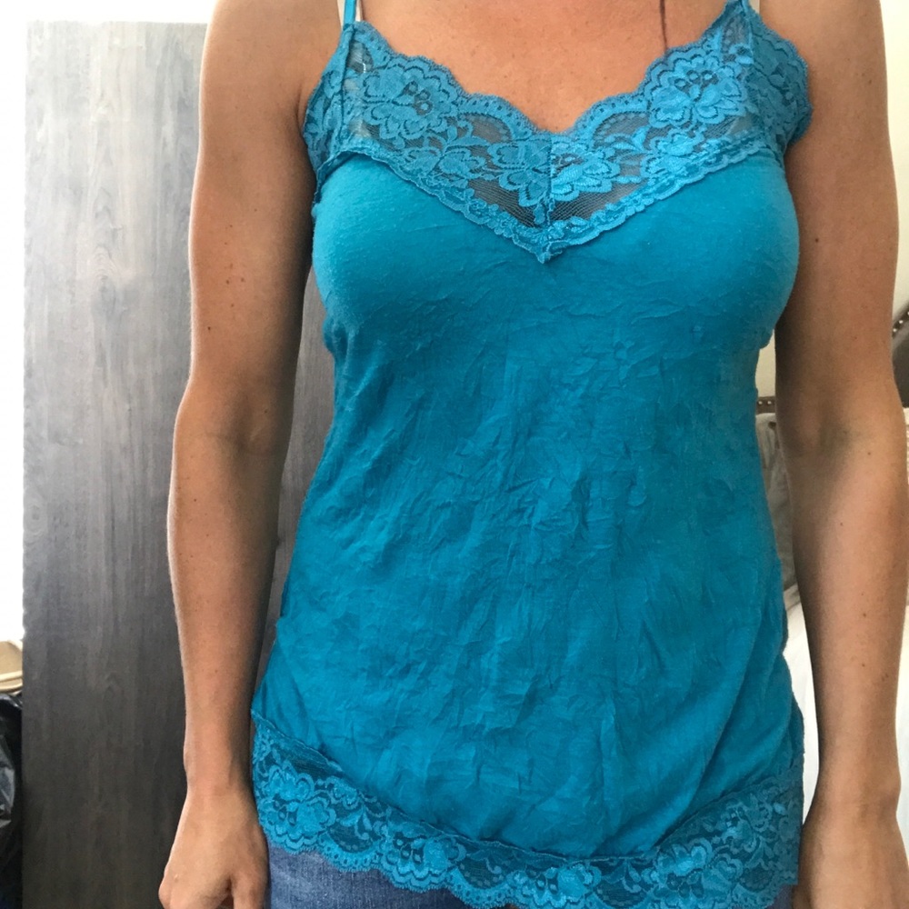 Turquoise, Brown & Green Spaghetti Strap Tank Top